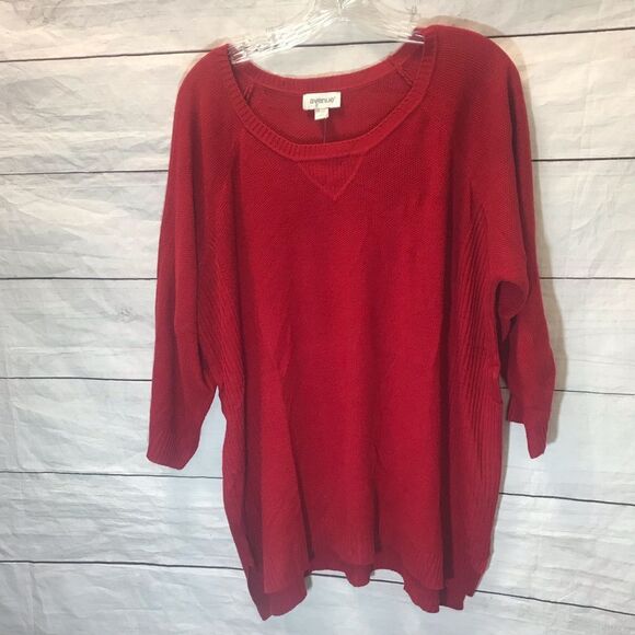 Avenue 3/4 Sleeve Hi-Lo Sweater| Red| Size 18/20 - Picture 2 of 9